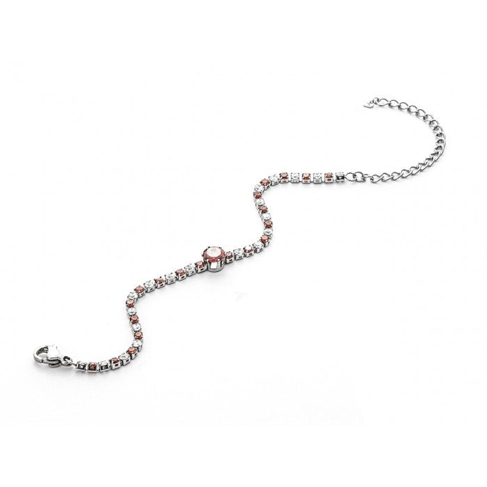 Bracelet tennis avec pierre rouge