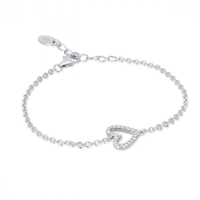 Bracciale centrale cuore strass - steampuhousenkstore.com