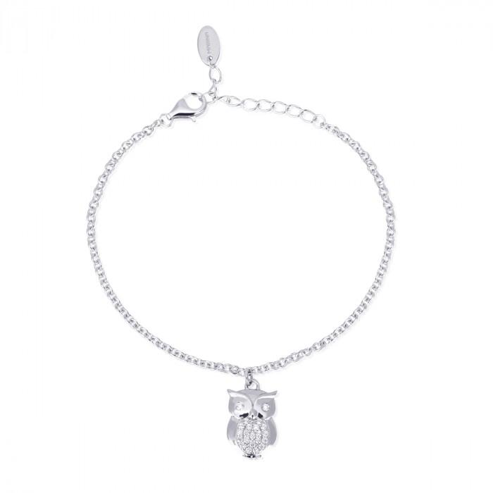 Bracciale pendente gufo strass - steampuhousenkstore.com