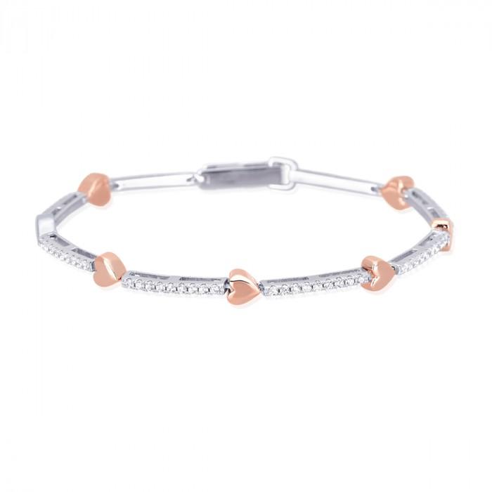 Bracciale armbander tennis cuori rosè s - steampuhousenkstore.com