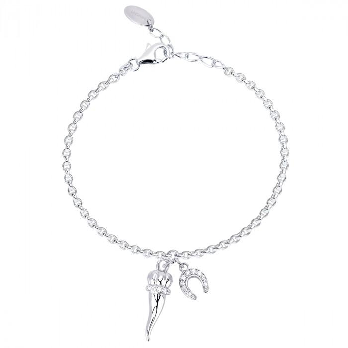 Bracciale pendente peperoncino + ferro di cavallo strass - steampuhousenkstore.com