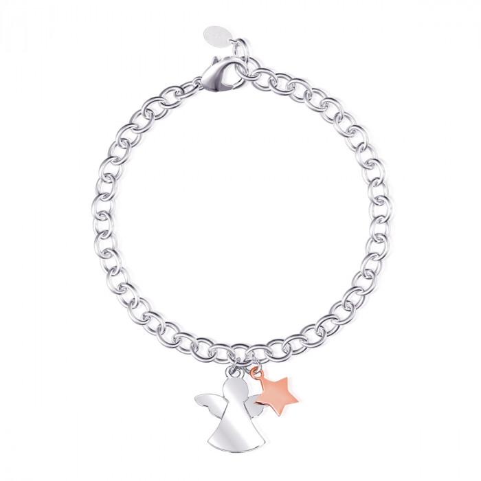 Bracciale pendente angelo stella rosè - steampuhousenkstore.com