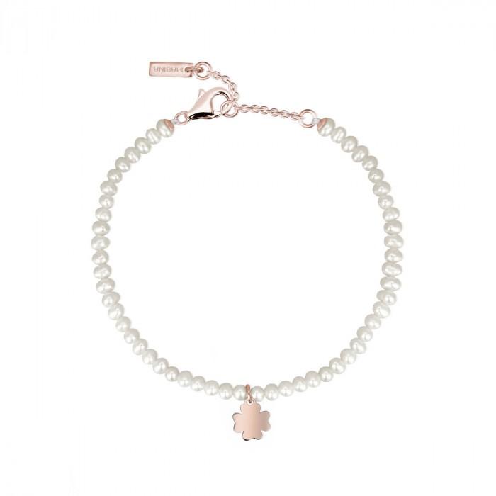 Bracciale perline pendente quadrifoglio - steampuhousenkstore.com