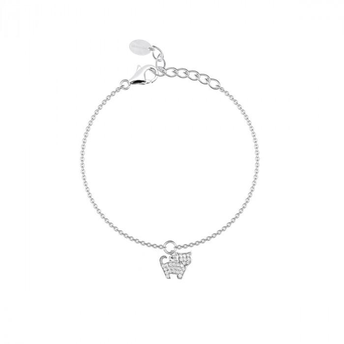 Bracciale armbander centrale gatto zirconi - steampuhousenkstore.com