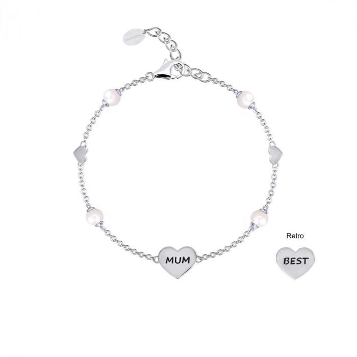 Bracciale armbander cuori + cuore inciso MUM ..... - steampuhousenkstore.com