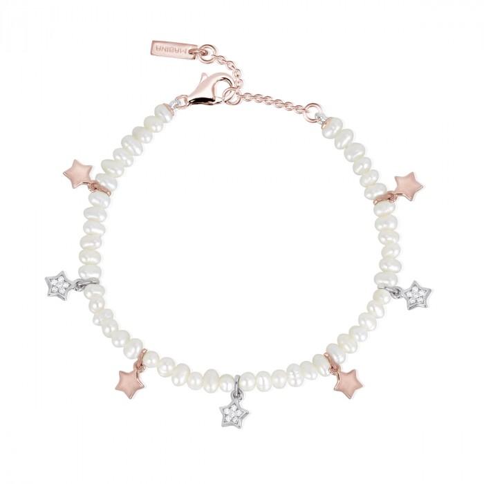 Bracciale armbander pendenti stelle strass e stelle rosè - steampuhousenkstore.com