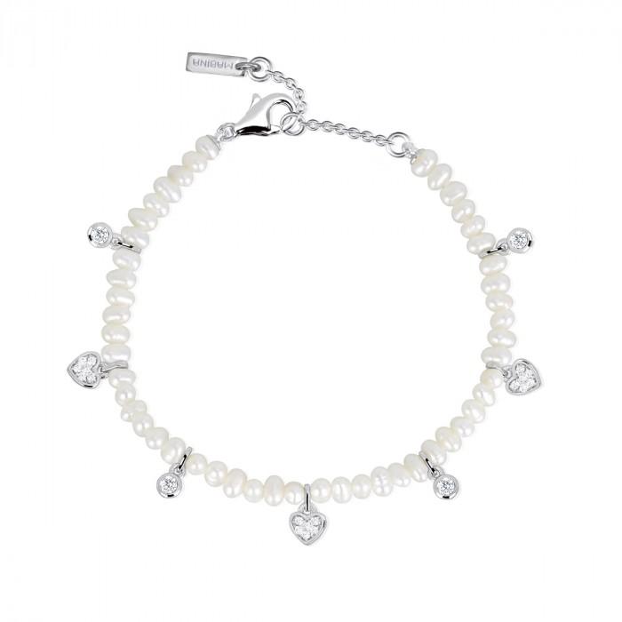 Bracciale armbander perline pendenti cuore strass - steampuhousenkstore.com