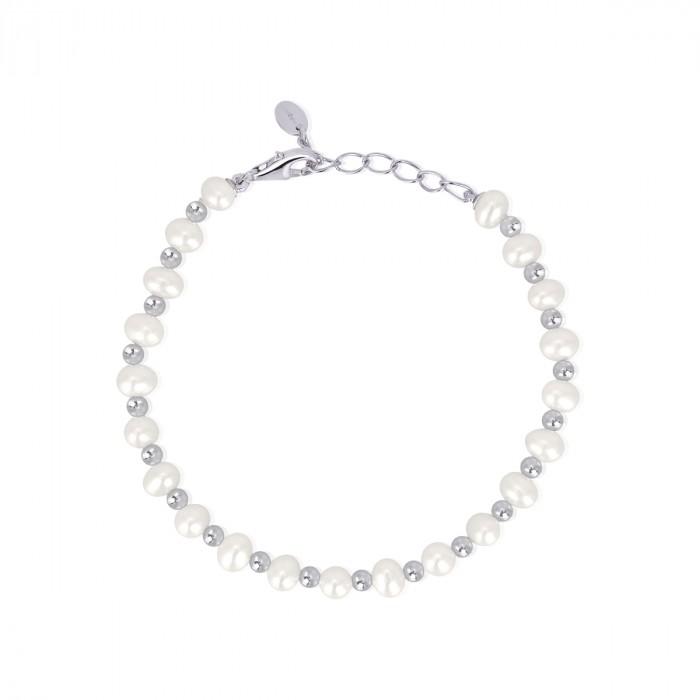 Bracciale perle sfere grigie - steampuhousenkstore.com