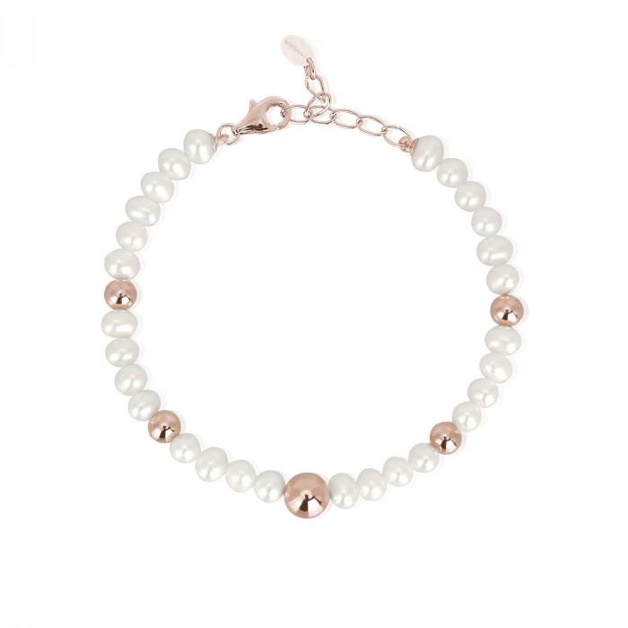 Bracciale perle sfere rosè - steampuhousenkstore.com