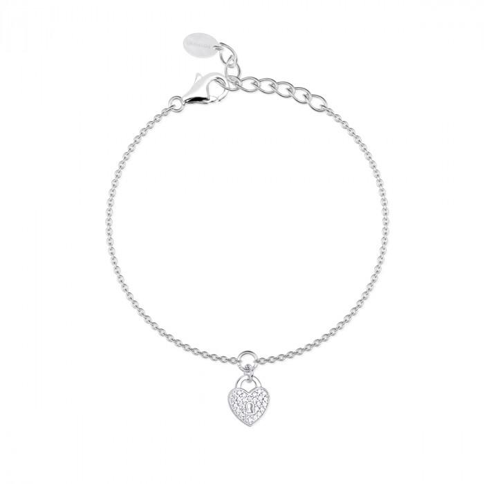 Bracciale armbander pendente cuore strass - steampuhousenkstore.com