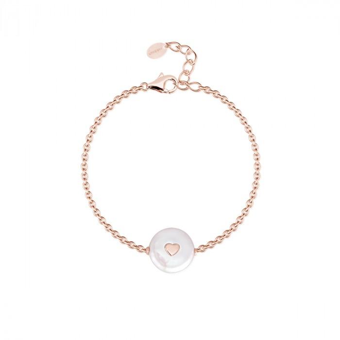 Bracciale catena rosè perla barocca - steampuhousenkstore.com