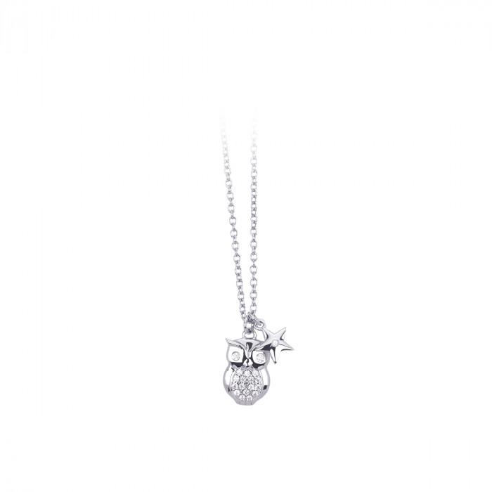 Girocollo pendente gufo strass - steampuhousenkstore.com