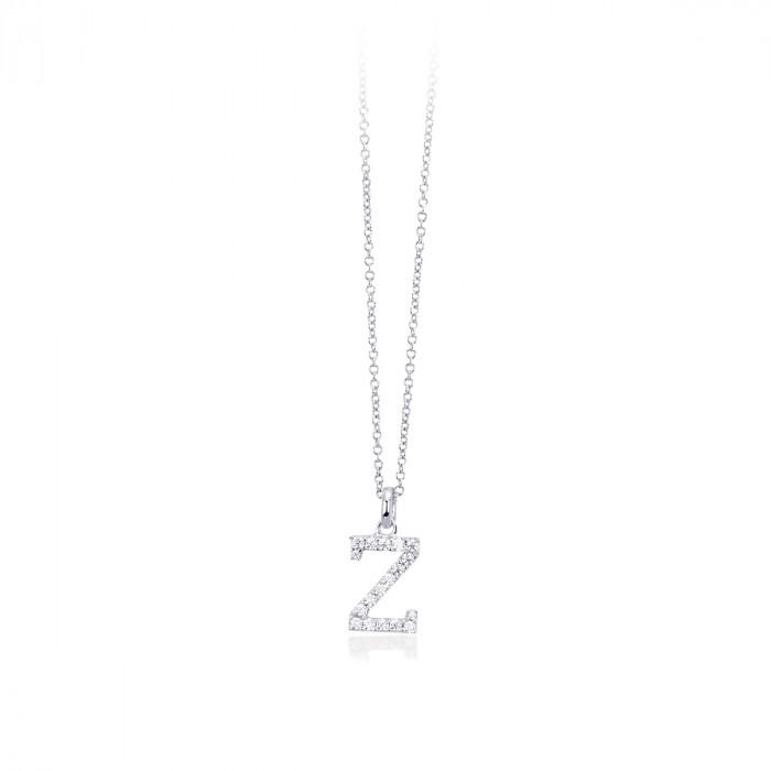 Girocollo halsketten pendente lettera Z zirconi - steampuhousenkstore.com