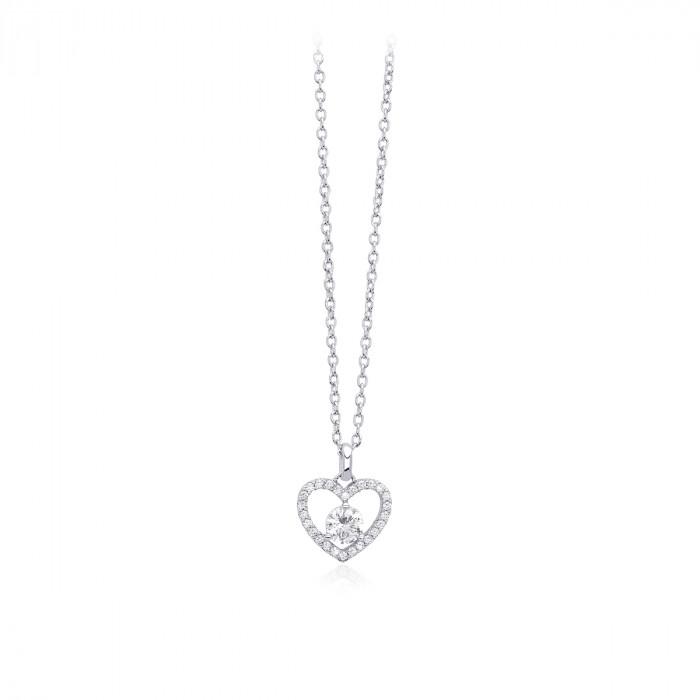 Girocollo pendente cuore strass - steampuhousenkstore.com