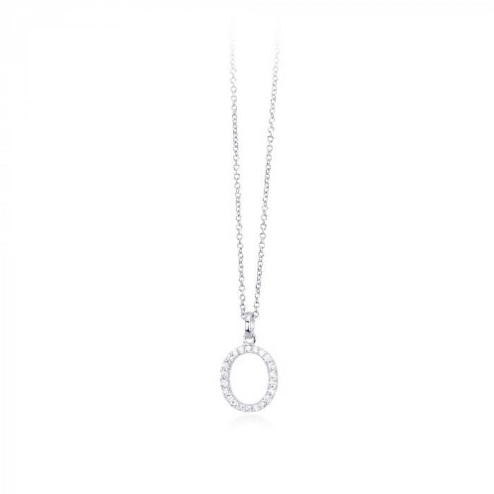 Girocollo halsketten pendente lettera O zirconi - steampuhousenkstore.com