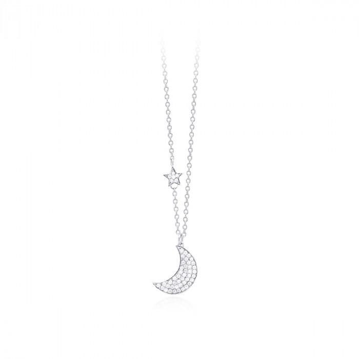Girocollo pendente luna strass - steampuhousenkstore.com