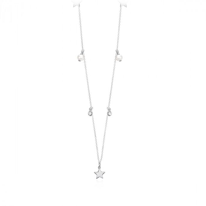Girocollo perle laterali pendente stella - steampuhousenkstore.com
