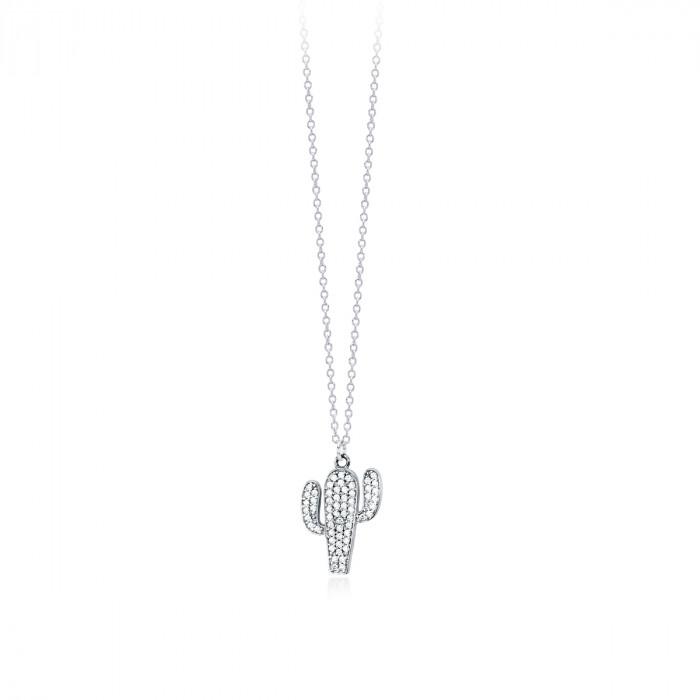 Girocollo pendente cactus zirconi - steampuhousenkstore.com