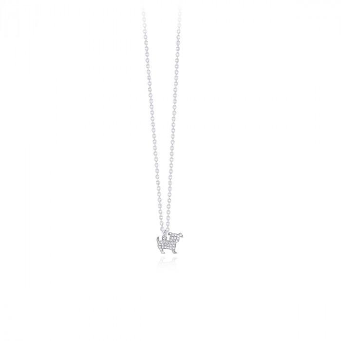 Girocollo halsketten pendente cane zirconi - steampuhousenkstore.com