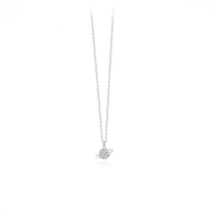 Girocollo pendente pianeta zirconi - steampuhousenkstore.com