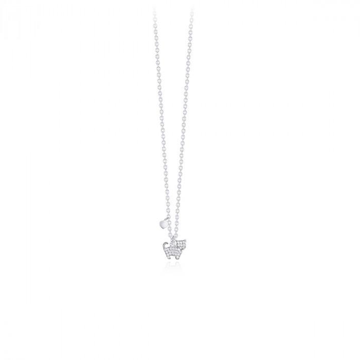 Girocollo halsketten pendente gatto zirconi - steampuhousenkstore.com
