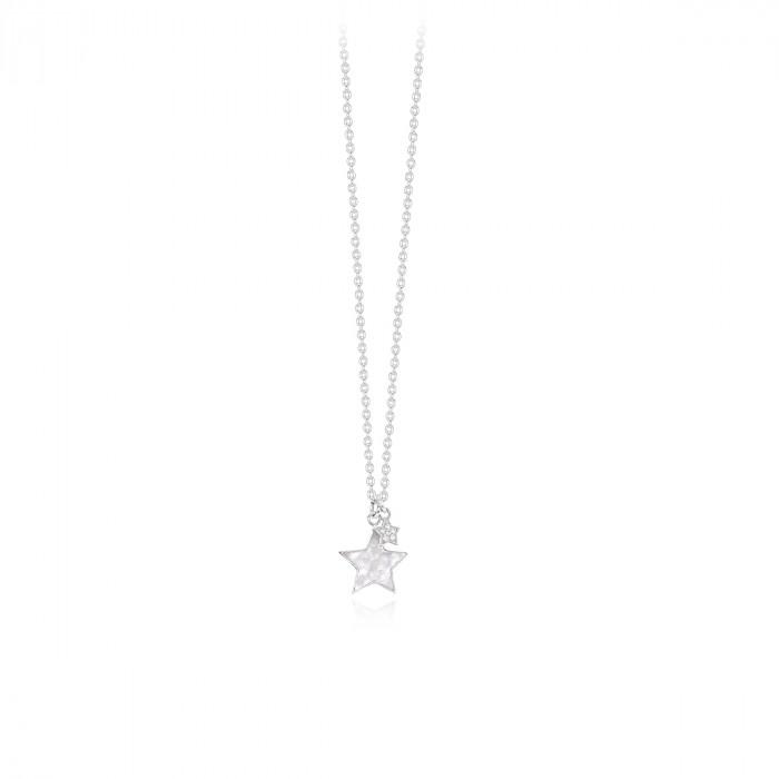 Girocollo halsketten pendente doppio stella m/perla zirconi - steampuhousenkstore.com