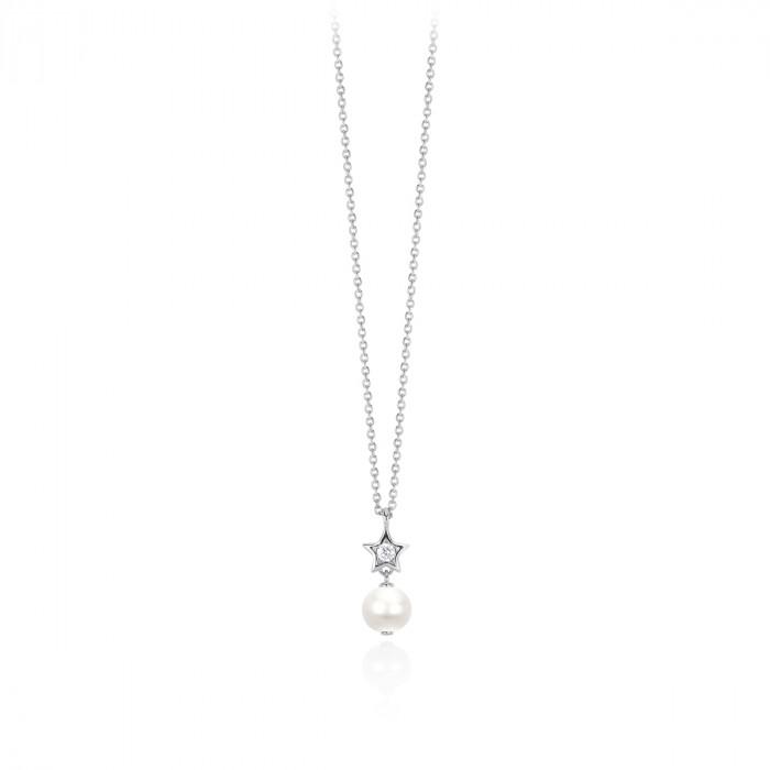Girocollo halsketten pendente stella strass + perla - steampuhousenkstore.com