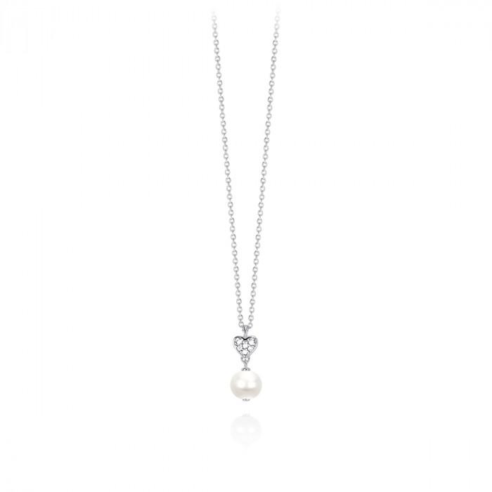 Girocollo halsketten pendente cuore strass + perla - steampuhousenkstore.com