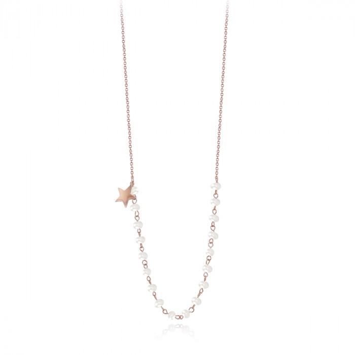 Girocollo rosè perline bianca stellina - steampuhousenkstore.com