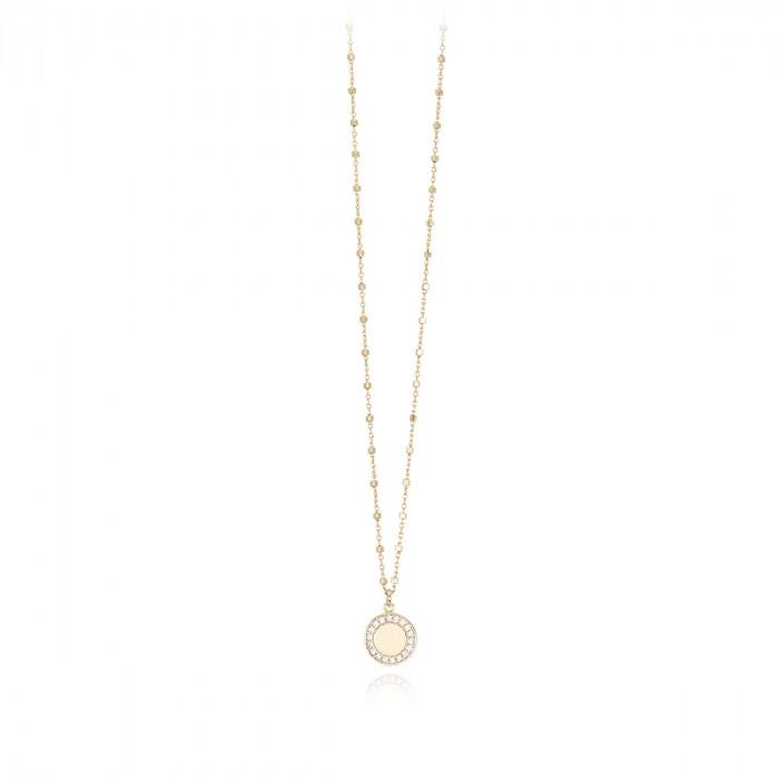 Girocollo laminato pendente cerchio giro strass - steampuhousenkstore.com
