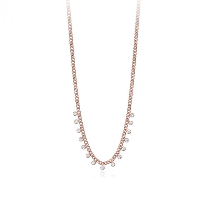 Girocollo rosè grumetta pendenti cerchi zirconi - steampuhousenkstore.com