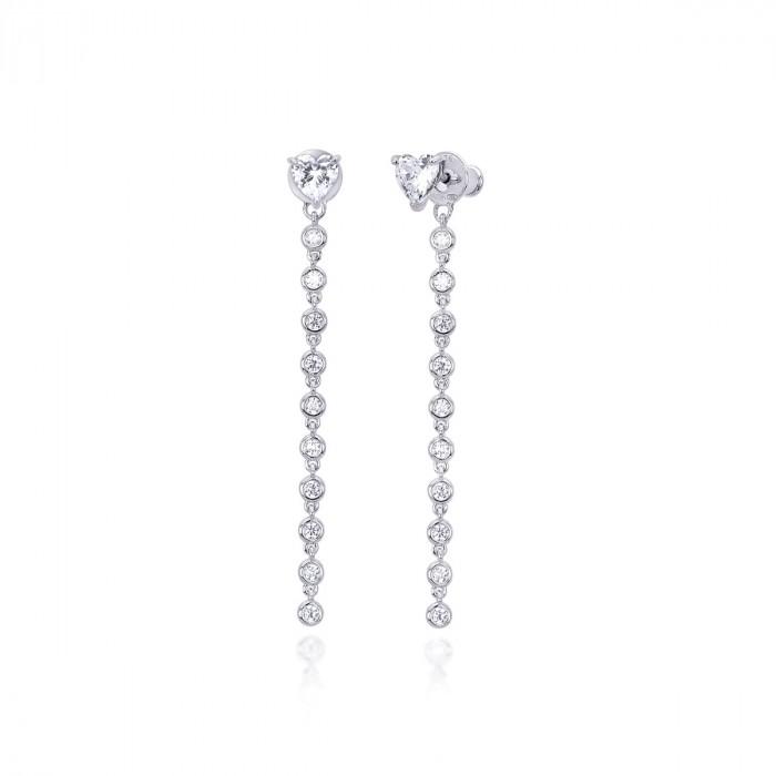 Orecchini ohrringe cuore strass pendenti strass - steampuhousenkstore.com