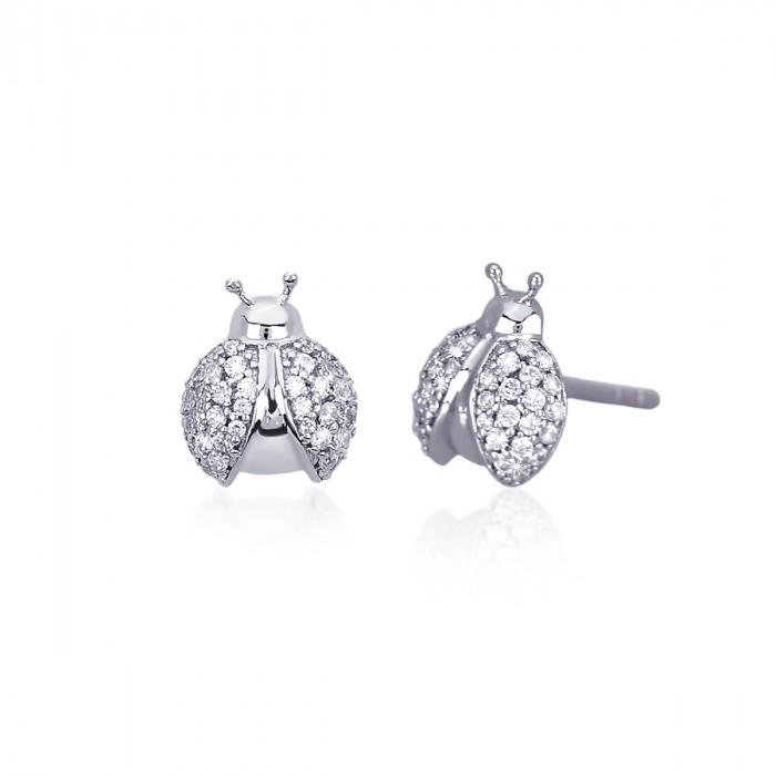 Orecchini coccinella pavè strass - steampuhousenkstore.com