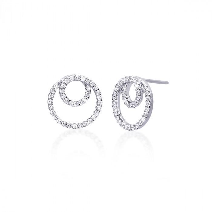 Orecchini 2 cerchi pavè strass - steampuhousenkstore.com