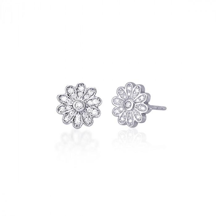 Orecchini fiore pavè strass - steampuhousenkstore.com