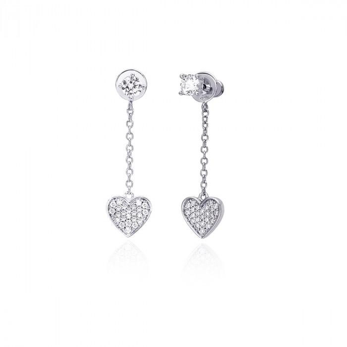 Orecchini ohrringe pendenti cuori strass - steampuhousenkstore.com