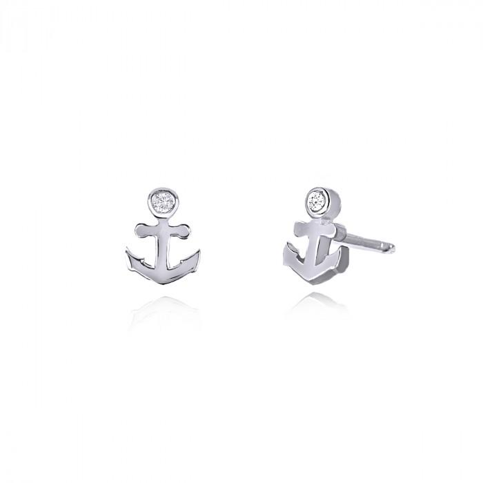 Orecchini ancora zirconi - steampuhousenkstore.com
