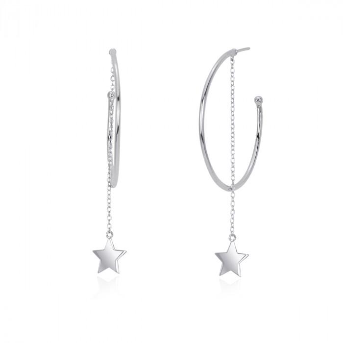 Orecchini boccolo pendente stella - steampuhousenkstore.com