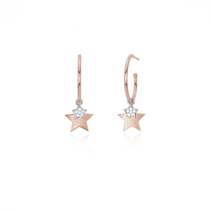 Orecchini boccolo rosè pendete stella - steampuhousenkstore.com