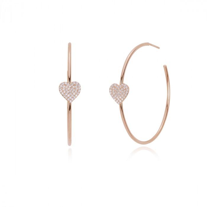 Orecchini boccolo rosè cuore - steampuhousenkstore.com