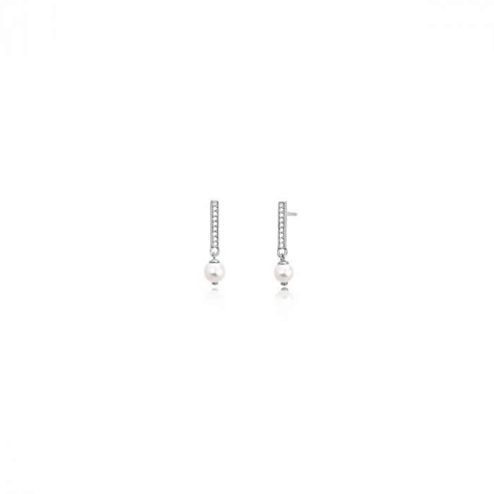 Orecchini pendenti strass + perla - steampuhousenkstore.com