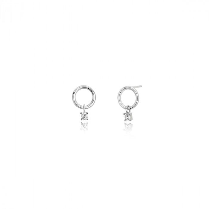 Orecchini cerchio pendente zircone - steampuhousenkstore.com