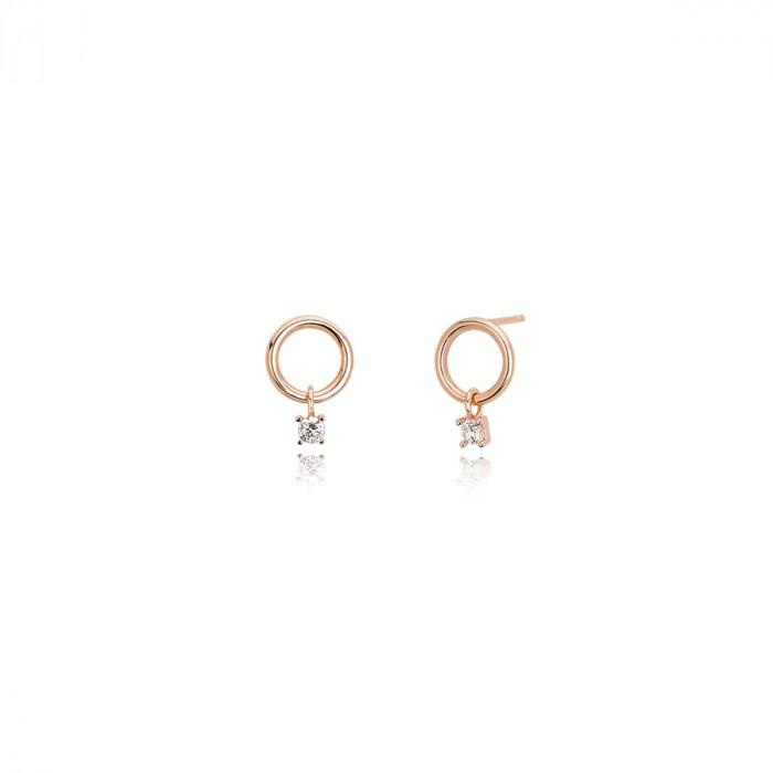 Orecchini rosè cerchio pendente starss - steampuhousenkstore.com