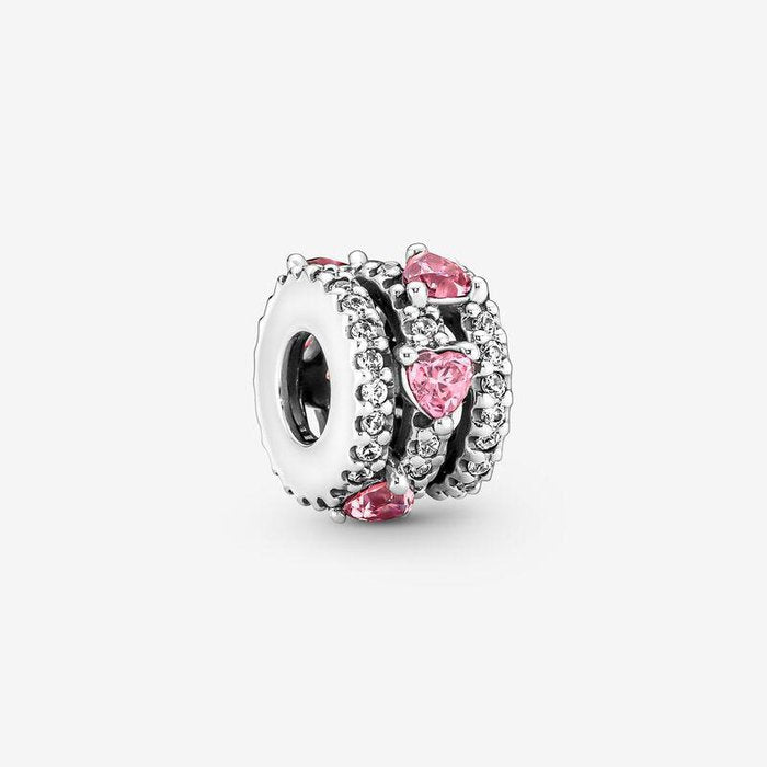 Breloque Coeurs Roses