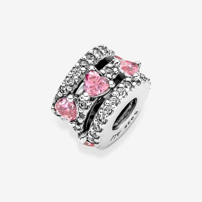 Breloque Coeurs Roses