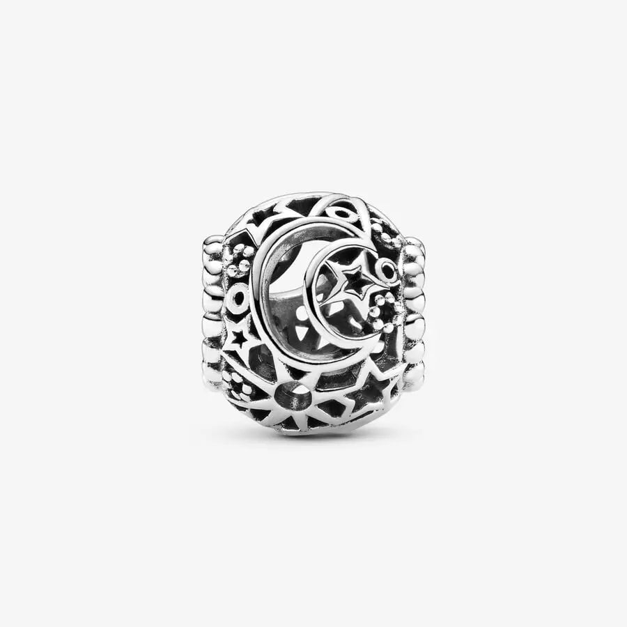 Charm Openwork Sole, Stelle e Luna