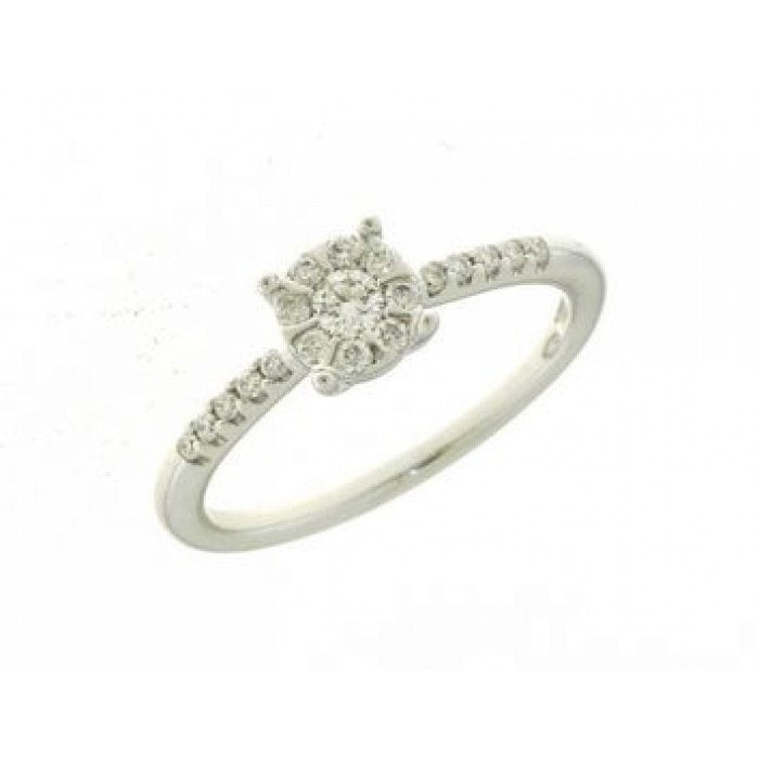 Bague solitaire pavée br