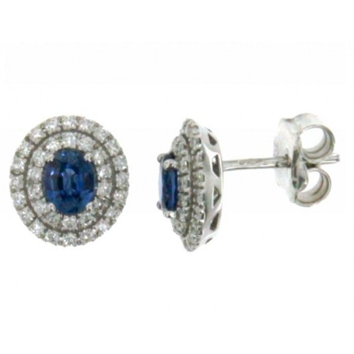 Boucles d'oreilles saphir et laiton