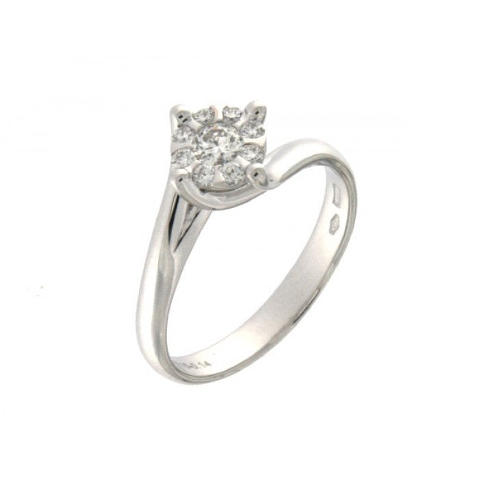 BAGUE SOLITAIRE PAVE' BR