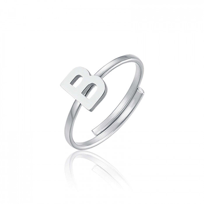 WOMEN'S STEEL RING WITH LETTER